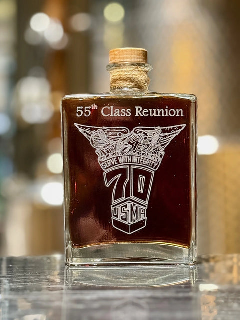 USMA Class of 1970 Class Crest Version Decanters Plus Glencairn Engraved Glasses