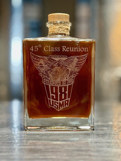 USMA Class of 1981 Class Crest Version Decanters Plus Glencairn Engraved Glasses
