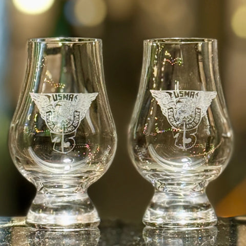 Glencairn USMA 1975 Engraved Glasses - Quantity of 2